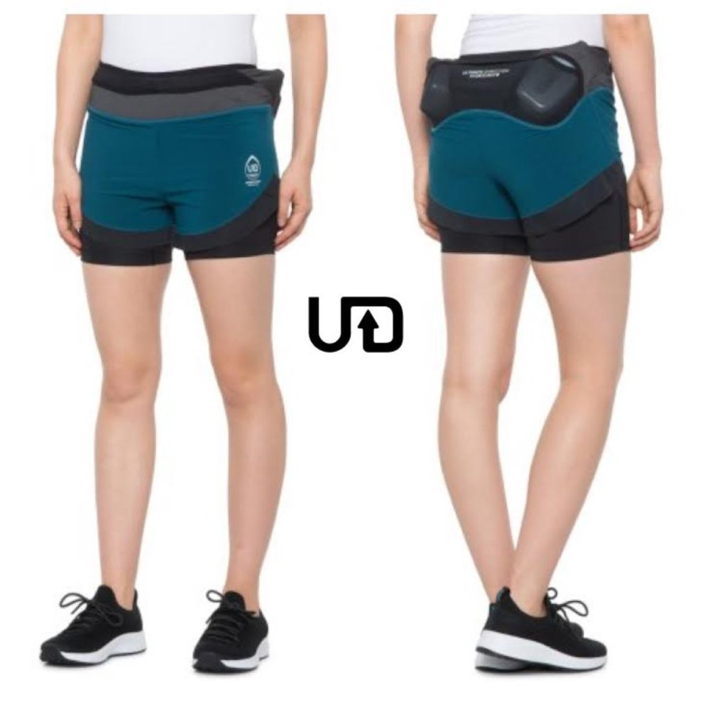NWT ULTIMATE HYDRATION Women HYDRO Running SHORTS Inner Liner 2 bottles & pocket